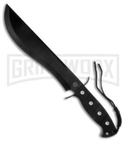 Frost Cutlery Quicksilver Bowie Black Fixed Blade Knife - Black Plain
