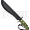 Frost Cutlery Quicksilver Bowie Green Camo Fixed Blade Knife - Black Plain -Knivesand Tools Shop Frost Cutlery Quicksilver Bowie green camo black BHQ 74619 er large