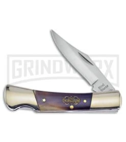 Frost Cutlery Steel Warrior Barracuda Ox Horn Lockback Knife
