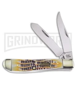 Frost Cutlery Steel Warrior Trapper Winter Aged Bone Pocket Knife