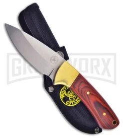 Frost Cutlery Whitetail Puma Claw Wood Drop Point Fixed Blade Knife -Satin Plain