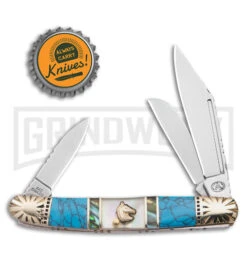Frost Silverhorse Wrangler Abalone Turquoise - Pocket Knife -Knivesand Tools Shop Frost Silverhorse Wrangler SJ Abalone Turquoise BHQ 104545 jr bottlecap large