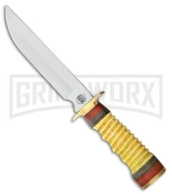 Frost Cutlery Chipaway Spotted Wolf Skinner Bone Fixed Blade Knife - Satin Plain