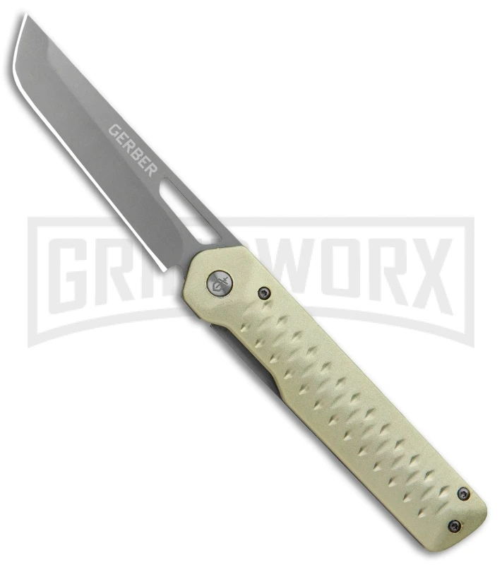 Gerber Ayako Green Aluminum Frame Lock Knife - Gray Plain Gerber Ayako Green Aluminum Frame Lock Knife - Gray Plain -Knivesand Tools Shop Gerber Ayako FL Green Aluminum Gray 30 001690 BHQ 105513 jr large