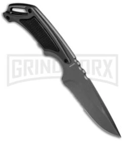 Gerber Knives Basic Black TacHide Fixed Blade Knife - Gray Serr -Knivesand Tools Shop Gerber Basic Knife Gray Serr 31 000367 BHQ 7379 jr spine large