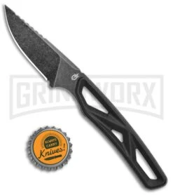 Gerber EXO-MOD Caper Black Fixed Blade Knife - Stonewash Plain -Knivesand Tools Shop Gerber EXO MOD Caper Black Black SW 30 001801 BHQ 105516 jr bottlecap large