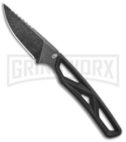 Gerber EXO-MOD Caper Black Fixed Blade Knife - Stonewash Plain
