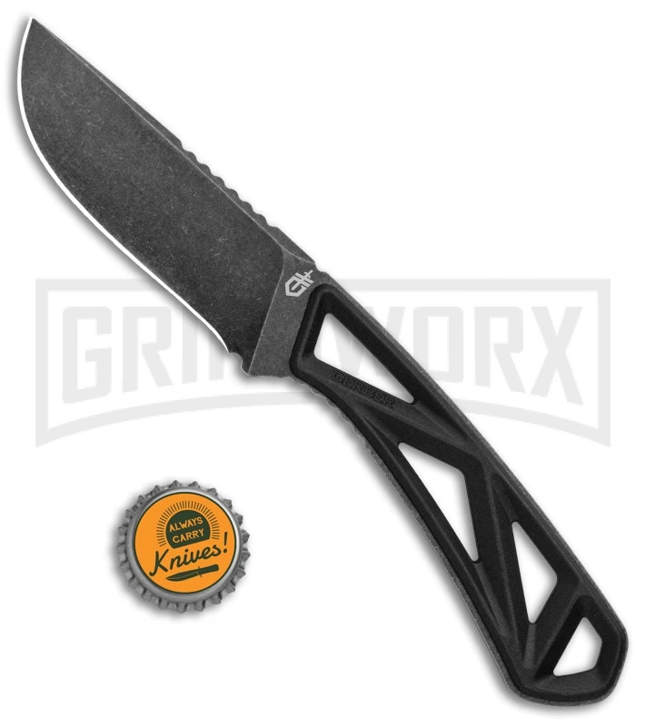 Gerber EXO-MOD Drop Point Black Fixed Blade Knife- Stonewash Plain Gerber EXO-MOD Drop Point Black Fixed Blade Knife- Stonewash Plain -Knivesand Tools Shop Gerber EXO MOD DP Black Black SW 30 001800 BHQ 105517 jr bottlecap large