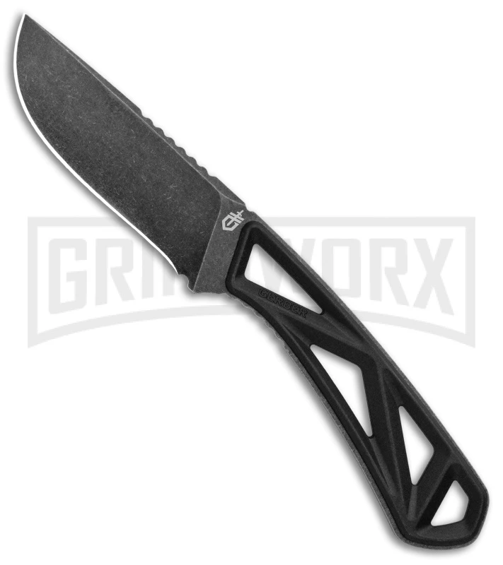 Gerber EXO-MOD Drop Point Black Fixed Blade Knife- Stonewash Plain Gerber EXO-MOD Drop Point Black Fixed Blade Knife- Stonewash Plain -Knivesand Tools Shop Gerber EXO MOD DP Black Black SW 30 001800 BHQ 105517 jr large