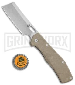 Gerber FlatIron Cleaver Desert Tan G-10 Frame Lock Knife - SW Plain -Knivesand Tools Shop Gerber FlatIron Cleaver FL Desert Tan G 10 SW 30 001495 BHQ 81136 jr bottlecap large