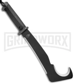 Gerber Gator Black GFN Machete Pro Fixed Blade - Black Plain -Knivesand Tools Shop Gerber Gator Machete Pro Fixed Blade Black Sharpening Stone 31 000705 BHQ 16324 jr spine large