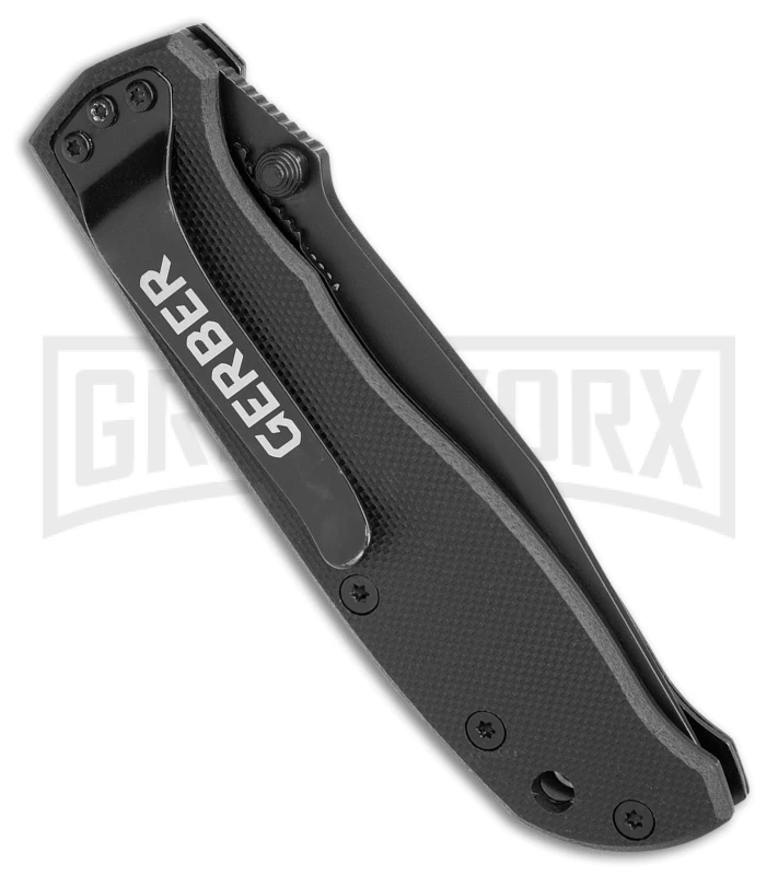 Gerber Harsey Air Ranger Black Folding Knife - Black Plain Gerber Harsey Air Ranger Black Folding Knife - Black Plain -Knivesand Tools Shop Gerber Harsey Air Ranger LL Black G 10 Black BHQ 26864 jr side large