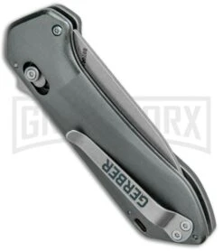 Gerber Highbrow Gray Al Compact A/O Spring Assisted Knife- Stonewash Serr 4 Gerber Highbrow Gray Al Compact A/O Spring Assisted Knife- Stonewash Serr -Knivesand Tools Shop Gerber Highbrow Compact A O SA Gray SW Serr 30 001519N BHQ 94150 jr side large