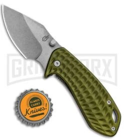 Gerber Kettlebell Sage Green Aluminum Frame Lock Knife - Stonewash Plain -Knivesand Tools Shop Gerber Kettlebell FL Sage Green Aluminum 30 001521 BHQ 81313 jr bottlecap large
