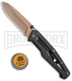 Gerber Paralite Black Folding Knife - Rose Plain -Knivesand Tools Shop Gerber Paralite FL Black Rose 30 001344 BHQ 67406 jr bottlecap large