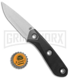 Gerber Principle Black Rubber Fixed Blade Knife - Stonewash 420HC -Knivesand Tools Shop Gerber Principle Black Rubber SW 30 001655 BHQ 105506 jr bottlecap large