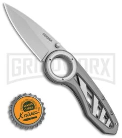 Gerber Remix Knife Aluminum Folding Knife - Bead Blast Plain -Knivesand Tools Shop Gerber Remix Frame Lock Knife 2.9 Bead Blast 22 41968 BHQ 20176 LS Bottlecap large