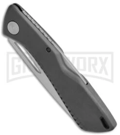 Gerber Shark Belly Gray GFN Lock Back Knife - Satin Serrated -Knivesand Tools Shop Gerber SharkBelly LB Gray GFN Serr 30 003216 BHQ 67410 jr spine large