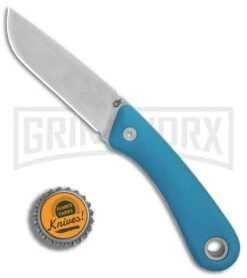 Gerber Spine Cyan Blue GFN Fixed Blade Knife - Stonewash Plain -Knivesand Tools Shop Gerber Spine Cyan Blue SW BHQ 81306 er bottlecap large