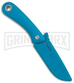 Gerber Spine Cyan Blue GFN Fixed Blade Knife - Stonewash Plain -Knivesand Tools Shop Gerber Spine Cyan Blue SW BHQ 81306 er sheath 2 large
