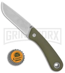 Gerber Spine Sage Green GFN Fixed Blade Knife - Stonewash Plain -Knivesand Tools Shop Gerber Spine Sage Green SW BHQ 81307 er bottlecap large