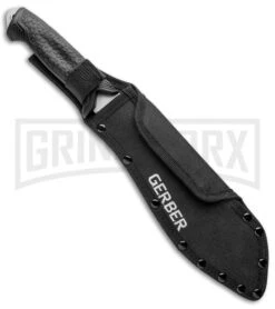 Gerber Versafix 14" Black GFN Machete Fixed Blade Knife - Stonewash Plain -Knivesand Tools Shop Gerber Versafix 14in Machete Black SW 31 003473 BHQ 94218 jr sheath large