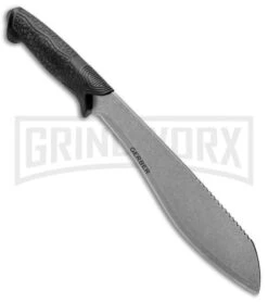 Gerber Versafix 14" Black GFN Machete Fixed Blade Knife - Stonewash Plain -Knivesand Tools Shop Gerber Versafix 14in Machete Black SW 31 003473 BHQ 94218 jr spine large