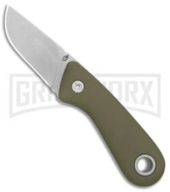Gerber Vertebrae Sage Green GFN Fixed Blade Knife - Stonewash Plain