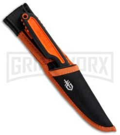 Gerber Vital Orange GFN Fixed Blade Knife - Satin Plain -Knivesand Tools Shop Gerber Vital Fixed Blade Orange GFN Satin 31 003006 BHQ 53930 jr sheath large