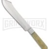 Tallen Apache Bowie White Smooth Bone Fixed Blade Knife - Satin Plain -Knivesand Tools Shop Grindworx Apache Bowie White Smooth Bone satin plain BHQ 59538 er large