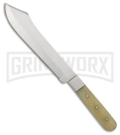 Tallen Apache Bowie White Smooth Bone Fixed Blade Knife - Satin Plain