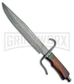 Tallen Keeper Rosewood Fixed Blade Knife - Damascus Plain