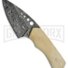Tallen Petal White Bone Fixed Blade Knife - Damascus Plain -Knivesand Tools Shop Grindworx Petal Leaf White Bone Damascus BP 21591 jr large