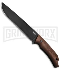 Ka-Bar Camp Turok Brown Ultramid Fixed Blade Knife (8" Black Plain)