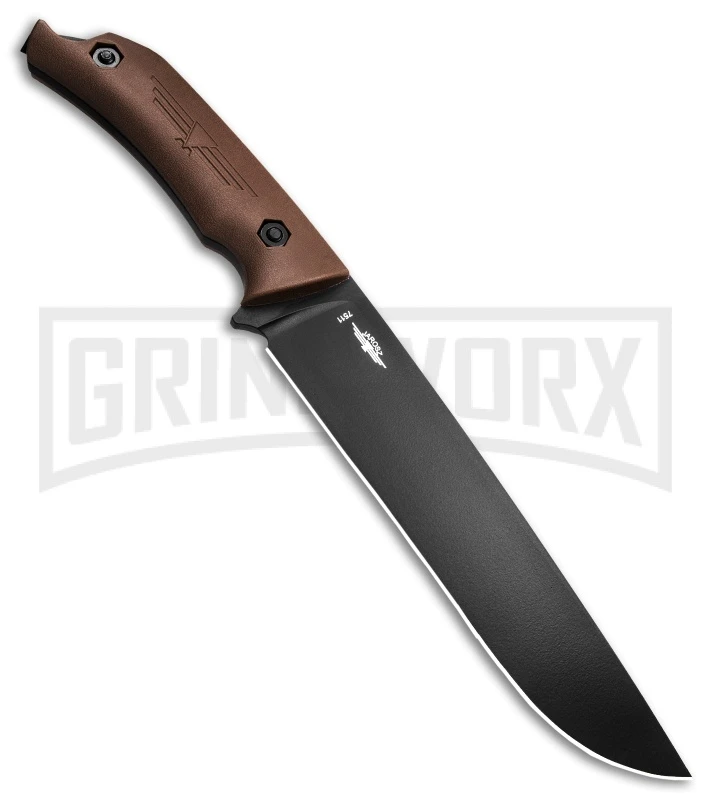 Ka-Bar Camp Turok Brown Ultramid Fixed Blade Knife (8" Black Plain) Ka-Bar Camp Turok Brown Ultramid Fixed Blade Knife (8" Black Plain) -Knivesand Tools Shop Ka Bar Camp Turok Fixed Blade Knife Brown Ultramid 8in Black BHQ 137379 td side large