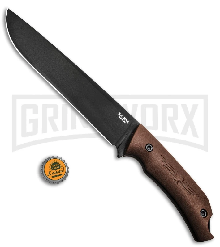 Ka-Bar Camp Turok Brown Ultramid Fixed Blade Knife (8" Black Plain) Ka-Bar Camp Turok Brown Ultramid Fixed Blade Knife (8" Black Plain) -Knivesand Tools Shop Ka Bar Camp Turok Fixed Blade Knife Brown Ultramid 8in Black BHQ 137379 td size large
