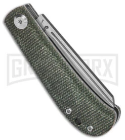 Kansept Knives Green Micarta Swan Bevy Slip Joint Knife Stonewash 154CM -Knivesand Tools Shop Kansept Knives Swan Bevy Slip Joint Knife Green Micarta 2in SW BHQ 174031 td side large