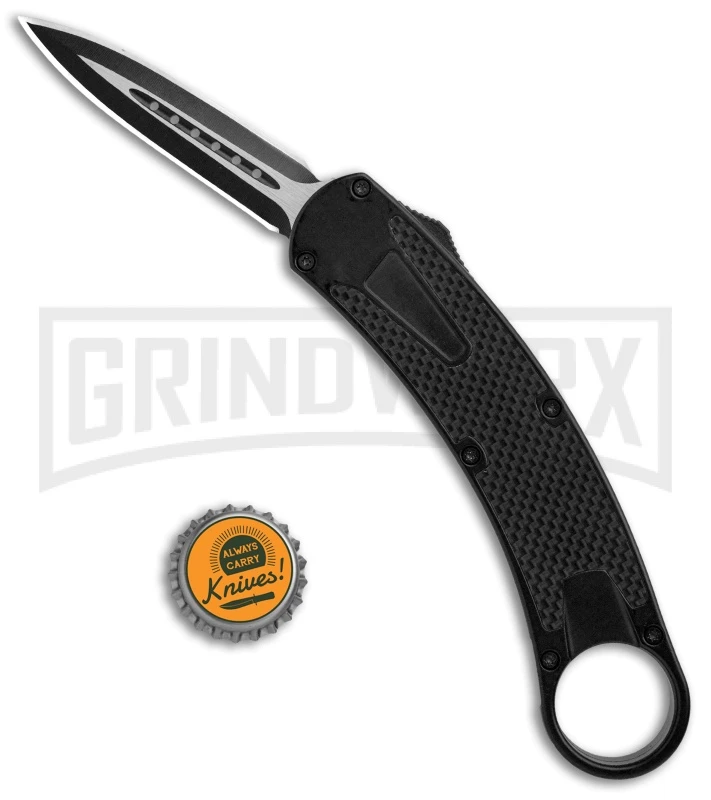 Karambit OTF-102 Black Carbon Fiber OTF Knife - Two-Tone Plain Karambit OTF-102 Black Carbon Fiber OTF Knife - Two-Tone Plain -Knivesand Tools Shop Karambit OTF 102 Black CF TT Plain GX 34165 jr bottlecap large