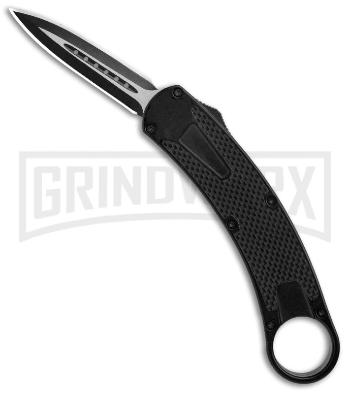 Karambit OTF-102 Black Carbon Fiber OTF Knife - Two-Tone Plain Karambit OTF-102 Black Carbon Fiber OTF Knife - Two-Tone Plain -Knivesand Tools Shop Karambit OTF 102 Black CF TT Plain GX 34165 jr large