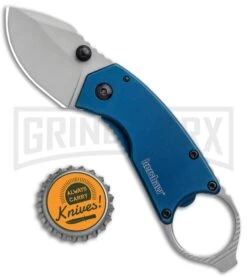 Kershaw Antic Frame Lock Knife Blue - 1.75" Bead Blast Drop Point -Knivesand Tools Shop Kershaw Antic FL Blue BB 8710 BHQ 94064 jr bottlecap large
