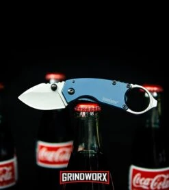 Kershaw Antic Frame Lock Knife Blue - 1.75" Bead Blast Drop Point -Knivesand Tools Shop Kershaw Antic Frame Lock Knife Blue Bead Blast 8710 BHQ 94064 kp coke bottles web large
