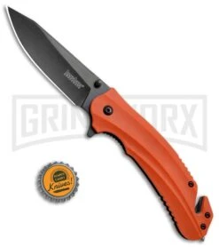 Kershaw Barricade Assisted Opening Knife Orange GFN Black Oxide 8650 -Knivesand Tools Shop Kershaw Barricade Orange GFN Black Oxide 8650 BHQ 52197 jr bottlecap 2 large