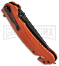 Kershaw Barricade Assisted Opening Knife Orange GFN Black Oxide 8650 -Knivesand Tools Shop Kershaw Barricade Orange GFN Black Oxide 8650 BHQ 52197 jr side large