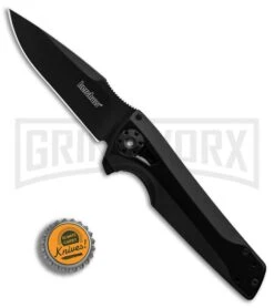 Kershaw Flythrough Frame Lock Knife Black Drop Point -Knivesand Tools Shop Kershaw Flythrough Black BHQ 80578 er bottlecap large