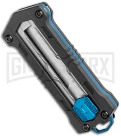 Kershaw Kapsule Manual Slide OTF Knife - Satin Plain -Knivesand Tools Shop Kershaw Jens Anso Kapsule Manual Sliding Button Lock OTF Knife SW 1190 BHQ 120521 jr spine large