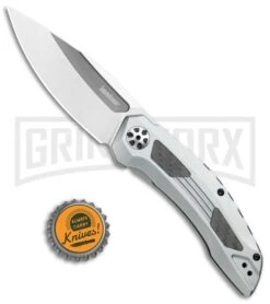 Kershaw Norad Frame Lock Knife Stainless Steel Satin Drop Point -Knivesand Tools Shop Kershaw Norad FL SS Satin 5510 BHQ 106052 jr bottlecap large