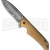 Kershaw Skyline Flytanium Bronze Titanium Folding Knife - DamascusPlain -Knivesand Tools Shop Kershaw skyline dam 1760dam flytanium scales bronze cm large