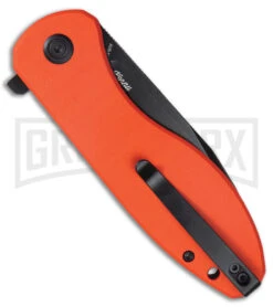 Kubey Master Chief Orange G-10 Pocket Knife - Black SW Plain -Knivesand Tools Shop Kubey Master Chief Black Orange G10 BHQ 180014 td side large