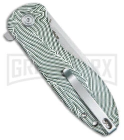 Kubey Master Chief Black/White Damascus G-10 Pocket Knife - Stonewash Plain -Knivesand Tools Shop Kubey Master Chief White G10 BHQ 180216 td side large