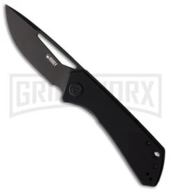 Kubey Thalia Black G-10 Liner Lock Knife - Black Plain